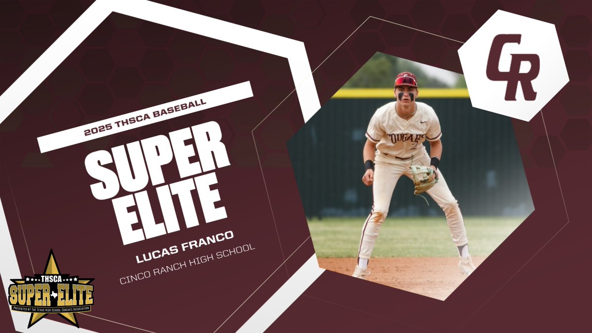 Congratulations to Lucas Franco on being named to the THSCA Super Elite Baseball Team.