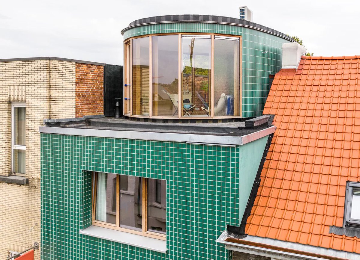 luusssso's tweet photo. A gorgeous green tile townhome in Ghent, Belgium https://t.co/KGOniD3LJy