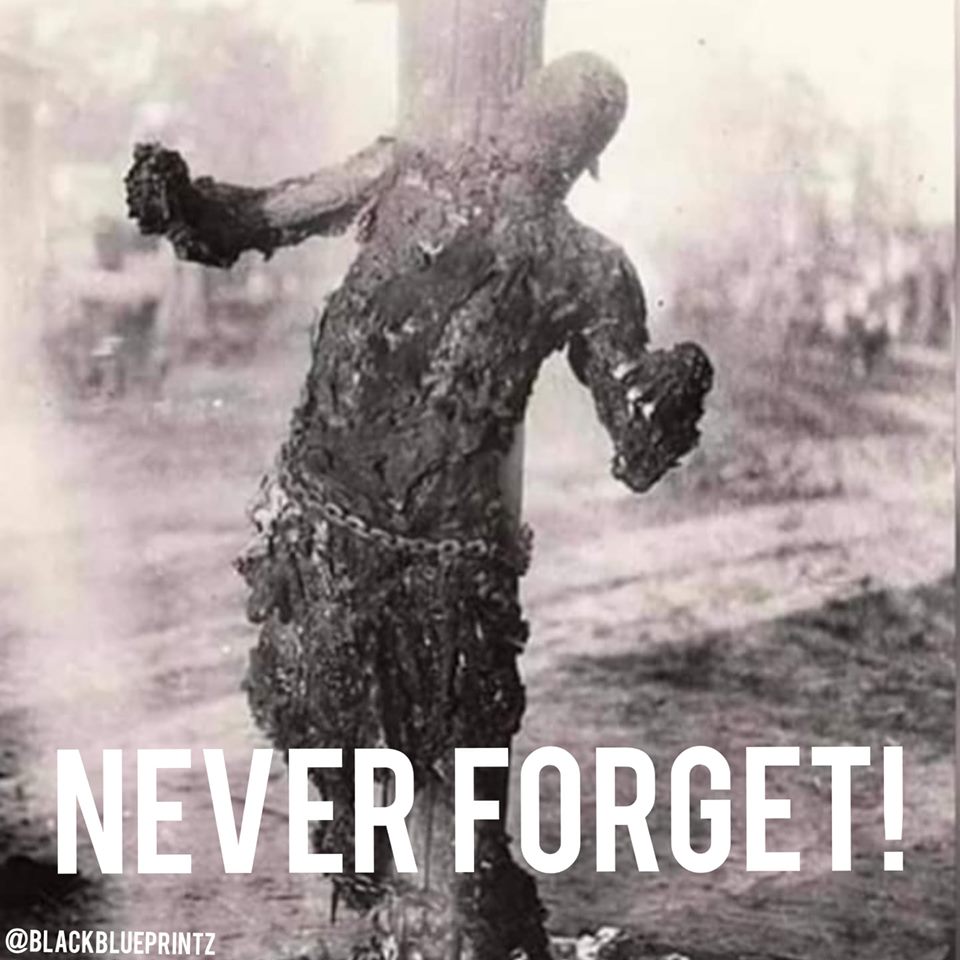 They say "let it go", "it was a long time ago", "forgive and forget"..but we should NEVER FORGET the atrocities committed against US. Yes this is a hard image to look at but this is what they did to our ancestors and is sadly a part of our history