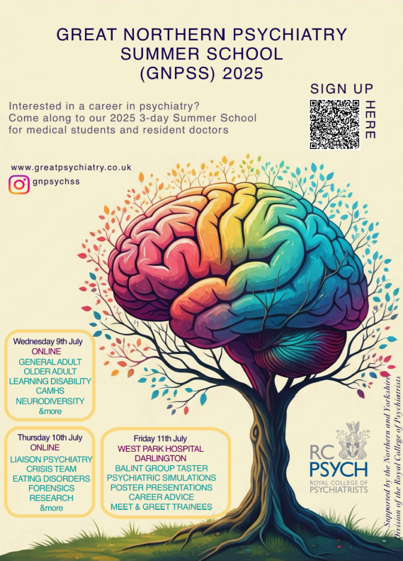 🌟 Calling all future psychiatrists! 🌟 Join the Great Northern Psychiatry Summer School from July 9-11, 2025. 📅 This FREE course is for medical students and resident doctors passionate about psychiatry. Don't miss out! 🧠 #Psychiatry #MedicalEducation #FutureDoctors <a href="/Nodiyals/">Sunil Nodiyal</a>