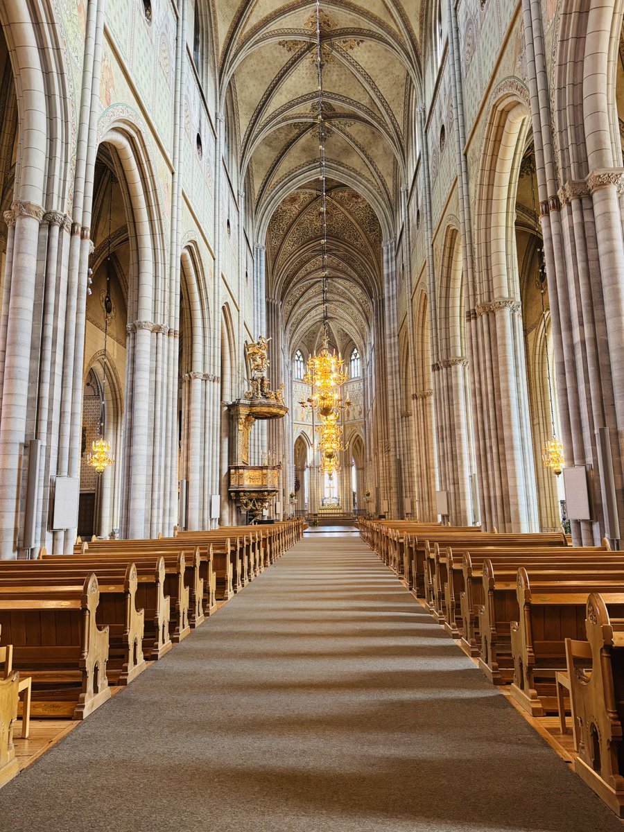 DawnLSutherland's tweet image. Had a chance in between Society of Biblical Literature (SBL) International Conference sessions to visit the Uppsala Cathedral (ca. 13th century). 

We also got to see the Codex Argenteus, a 6th‑century Gothic Gospel manuscript written in silver and gold ink on royal purple…
