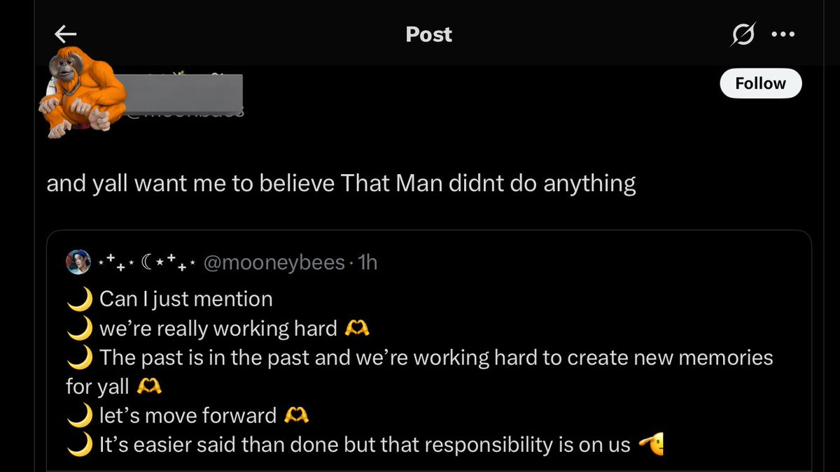 milsuncart's tweet photo. hak denies it = “do y’all really believe anything a man says?” 
the woman involved denies it = *crickets*

and then suddenly a man’s statement is the basis https://t.co/5jjobpqtJJ