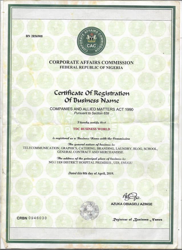 Doarite_Digital's tweet photo. Here is our CAC Certificate

An evidence that TDC @tdc468 has been registered with the Federal Republic of Nigeria since 2019 

...And has been Paying Nigerians and Ghanians

This Great business model has now been functioning for over 6 Years now 

TDC is not a Ponzi Scheme ❌❌ https://t.co/oaEYw79ly5