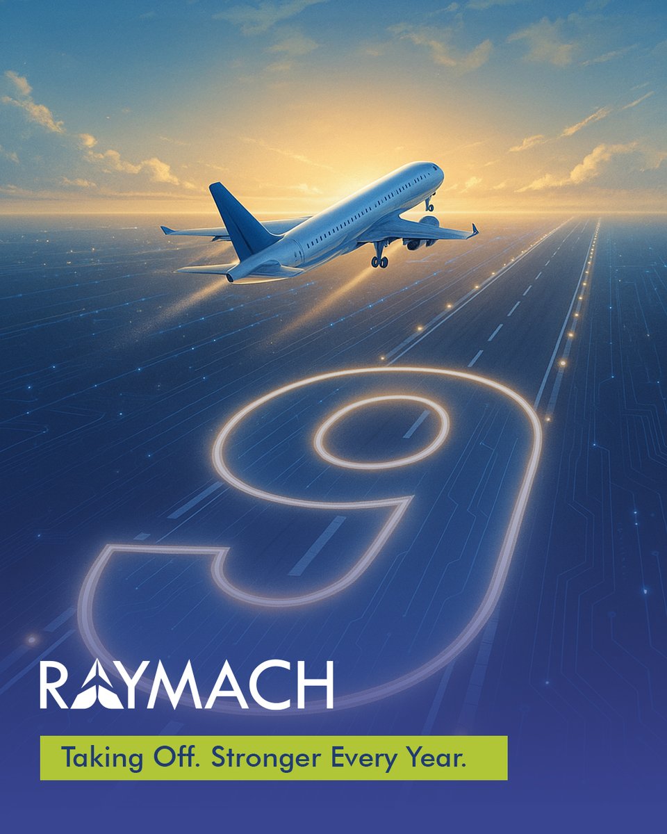 RaymachTech's tweet image. 9+ years in flight. From bootstrapped beginnings to powering crew &amp;amp; ops across India, the Middle East &amp;amp; beyond — thank you to our team, clients &amp;amp; partners who believed in the mission.
Here’s to taking off stronger, every year. ✈️
#RayMach #AviationTech #9YearsOfRayMach