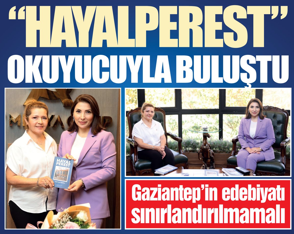 “HAYALPEREST” OKUYUCUYLA BULUŞTU gaziantepolusum.com/haber/25341487… 
<a href="/iBRAHiMAY_/">İbrahim Ay 🇹🇷</a> <a href="/MERAL_AY_/">Meral AY 🇹🇷</a> #Hayalperest #AyşeYıldızKöroğlu #GaziantepEdebiyatı #AyMedya #KadınYazarlar #İlham #YazmakBirMiras
<a href="/AyeYldzKROLU/">AyşeYıldzKÖROĞLU</a> #Gaziantep #haber #gündem