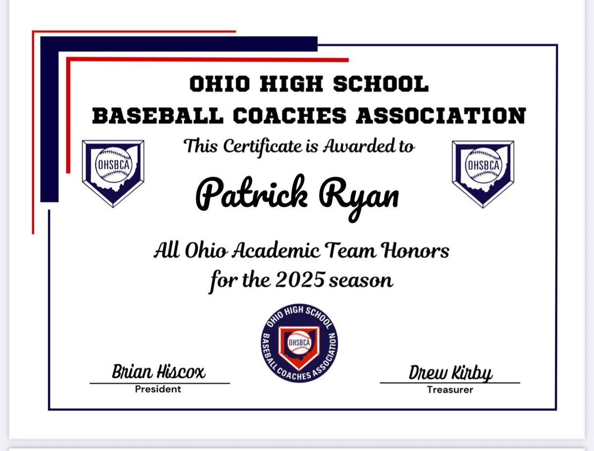 4 Sr. Academic All-Ohio for the 2025
Season!
