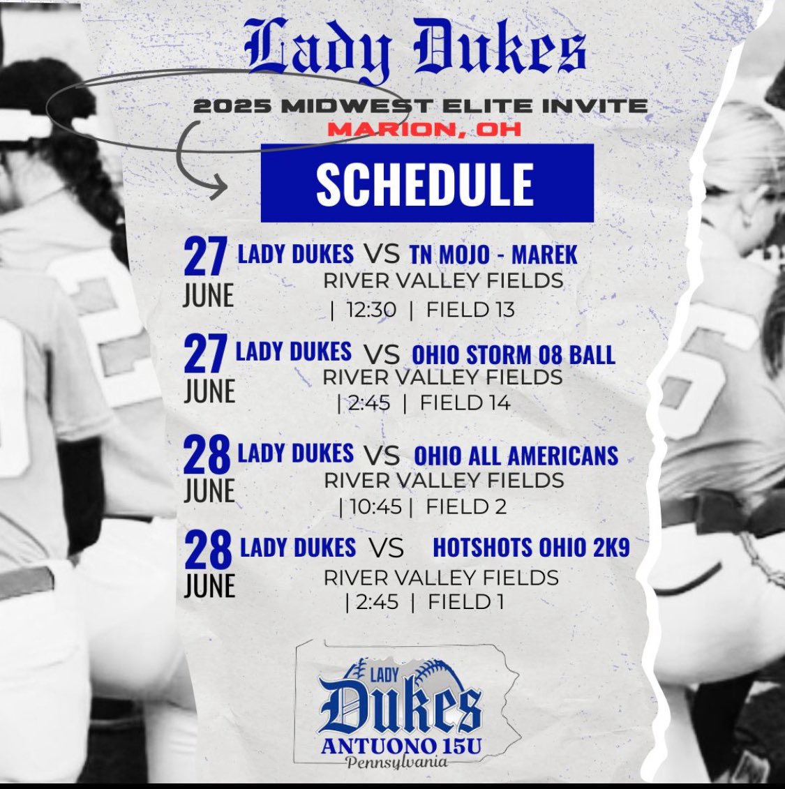 Lady Dukes pool play this weekend!! Let’s go!!