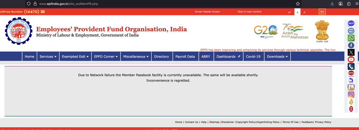 amardeepn's tweet photo. @socialepfo The Member passbook service is not available since so many days. When can people expect this to be fixed? 
@socialepfo @timesofindia @ETNOWlive @EconomicTimes @CNBC_Awaaz @ZeeBusiness https://t.co/HgXcTiOXGk