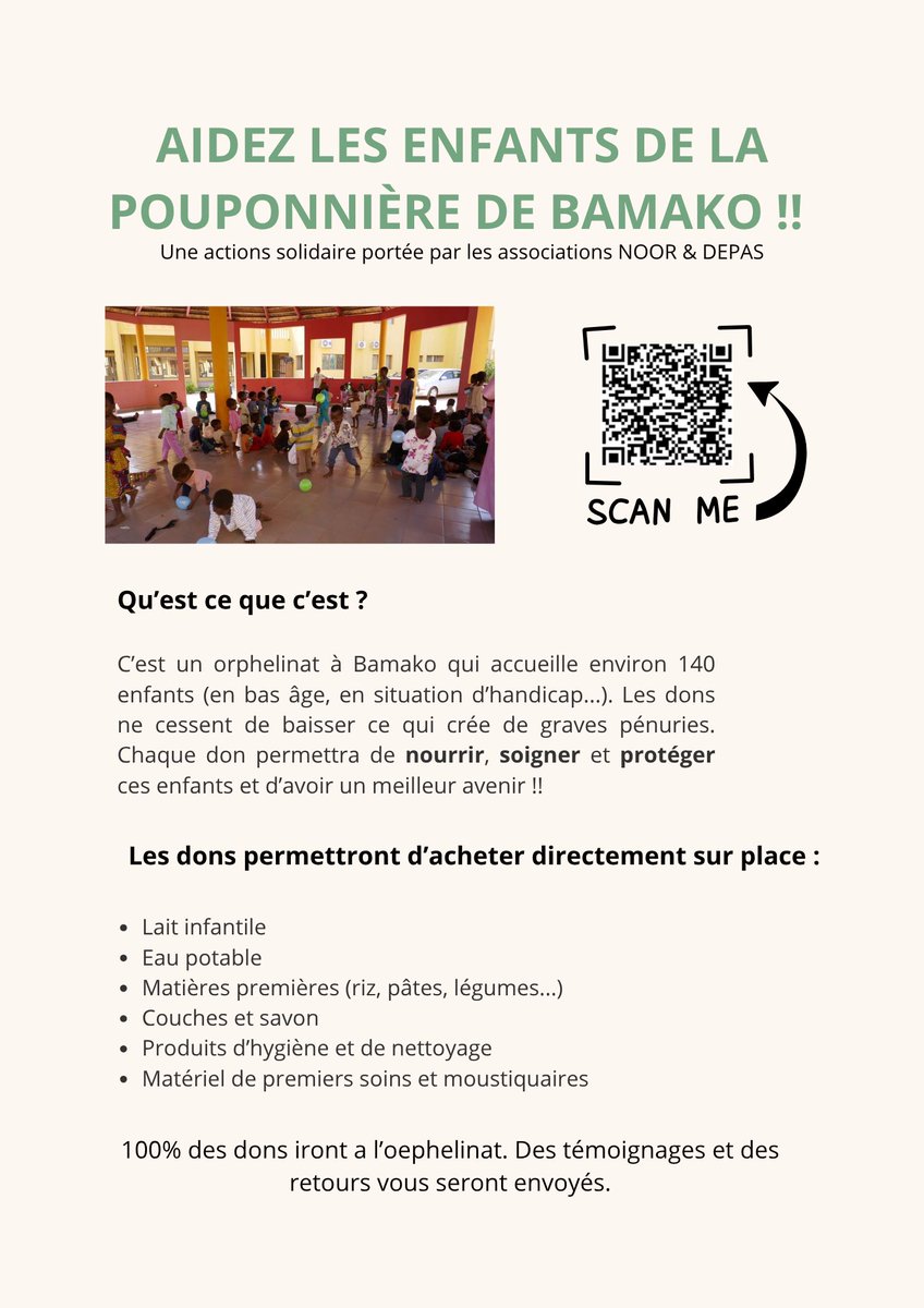 Salut l’équipe on espère vous allez bien on vous partage une cagnotte pour aider un orphelinat au Mali qui sont dans un grave besoin notamment à cause des conflits diplomatique avec la France. Il y aura un retour donnateur, merci à tous 🙌🏽🙌🏽. tinyurl.com/ywdvtaak.