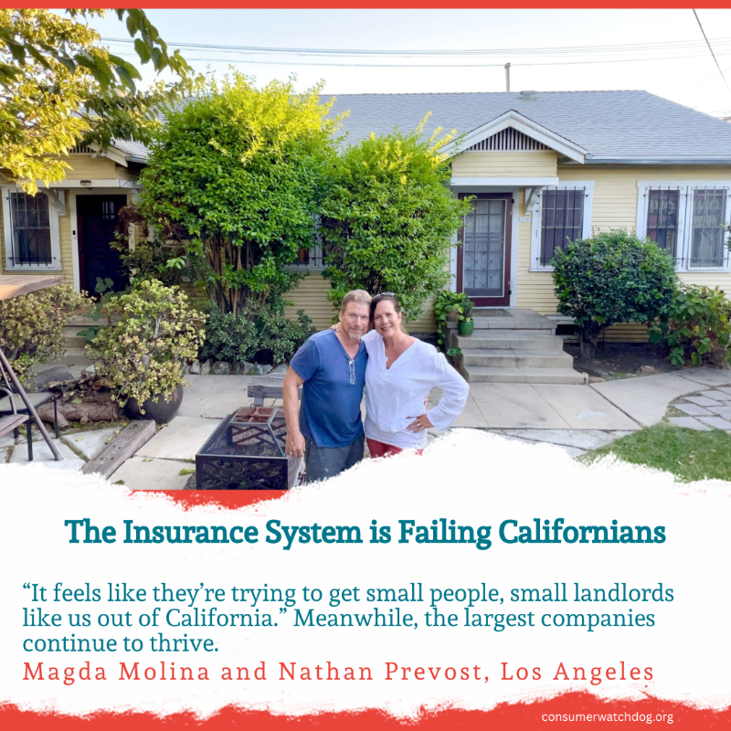 Consumer Watchdog (@consumerwd) on Twitter photo CA homeowners are calling on lawmakers to ensure that every Californian who does the right thing and protects their home from wildfire has a right to buy affordable, comprehensive insurance in California. 
These are their stories: consumerwatchdog.org/issues/profile… CA homeowners are calling on lawmakers to ensure that every Californian who does the right thing and protects their home from wildfire has a right to buy affordable, comprehensive insurance in California. 
These are their stories: consumerwatchdog.org/issues/profile…