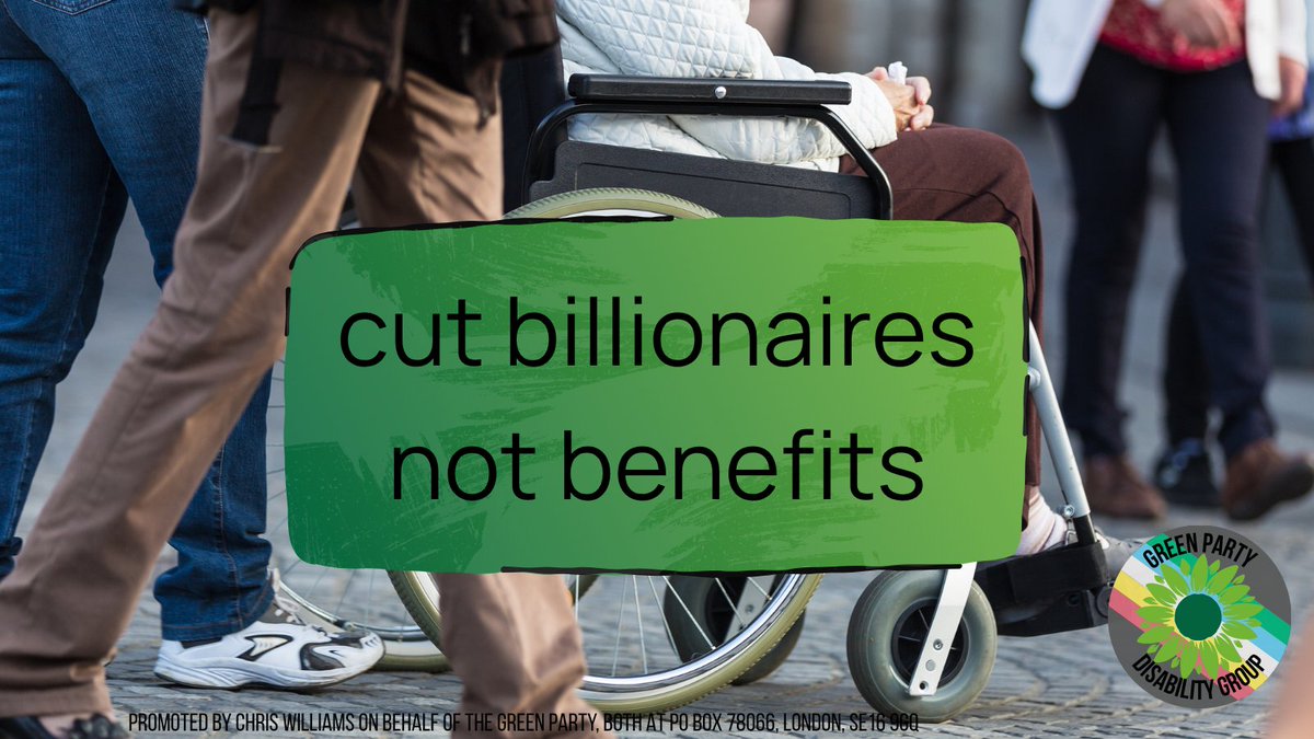 It's absolutely unacceptable for Starmer and Kendall to come after disabled people, when a minor Wealth Tax would raise ten times the amount even they claim they'll save from these inhumane cuts.

Read our position on the Welfare Bill here: disabilitygroup.greenparty.org.uk/2025/06/26/our…