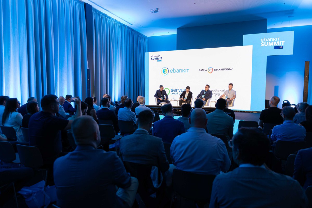 e_bank_it's tweet image. We were honored to have @B_Transilvania, @ServusCU, and @HypiLenzburg, at the ebankIT Summit, where they shared how financial institutions are using AI to drive real impact. Powerful insights on what’s ahead! #ebankITSummit #ai #ebankit