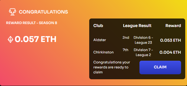 Season 8 ⚽️
We sold a club , we have now 3 clubs for Season 9  
2 in division 5 and 1 in division 7