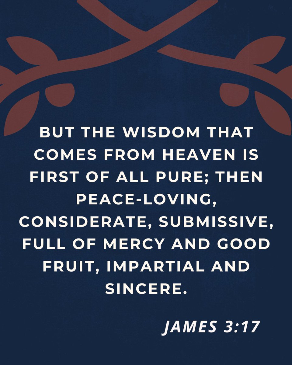 AfterParty2024's tweet image. In a culture that rewards hot takes, quick comebacks, and tribal loyalty, James 3:17 calls us to something radically different.
Heavenly wisdom doesn’t shout to be heard.
It doesn’t demand to win.
It doesn’t play to the crowd.
It listens. It yields. It bears good fruit. It makes…