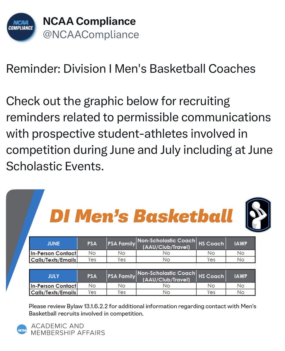 You can’t talk to prospective student-athletes…but you can give them $100,000 a couple weeks later. 🤡
