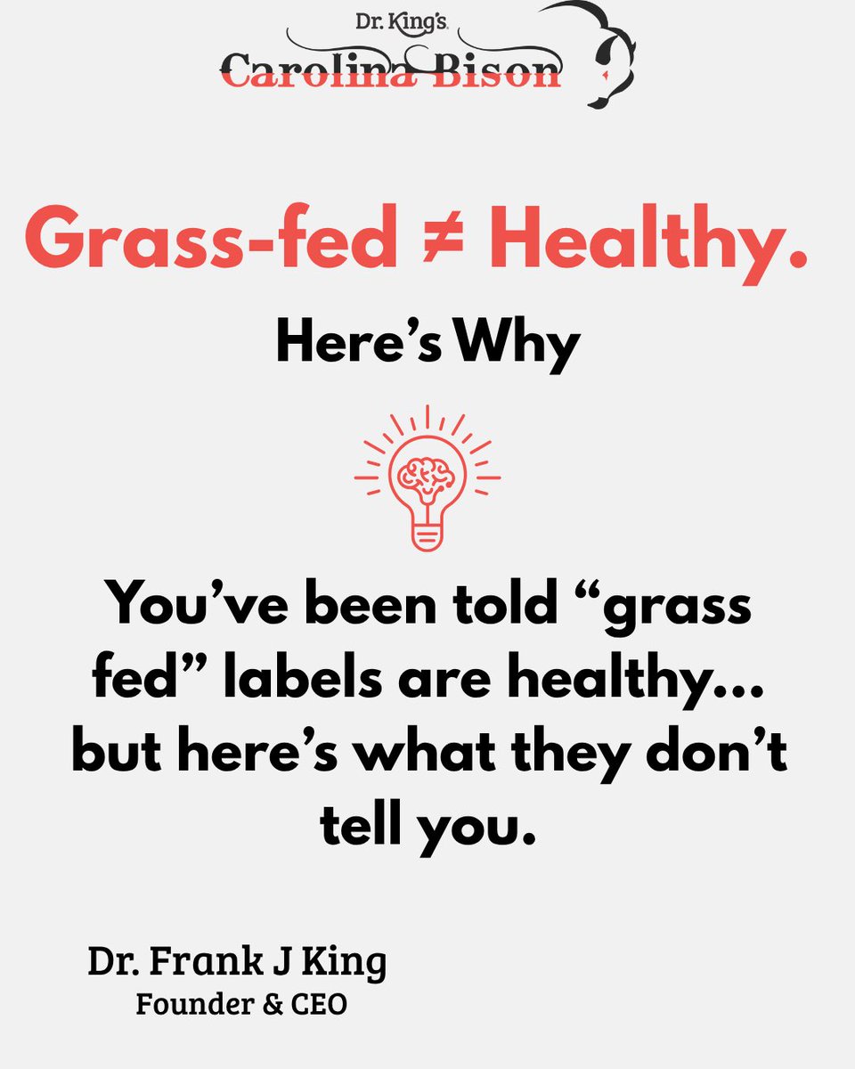 carolinabison's tweet photo. 🌱 Just because it’s “grass-fed” doesn’t mean it’s clean.
In the U.S., most pastures are sprayed with chemical fertilizers, pesticides, and GMO-laced grasses — meaning the animals absorb those toxins… and then you do. https://t.co/DVLjYm0Kph