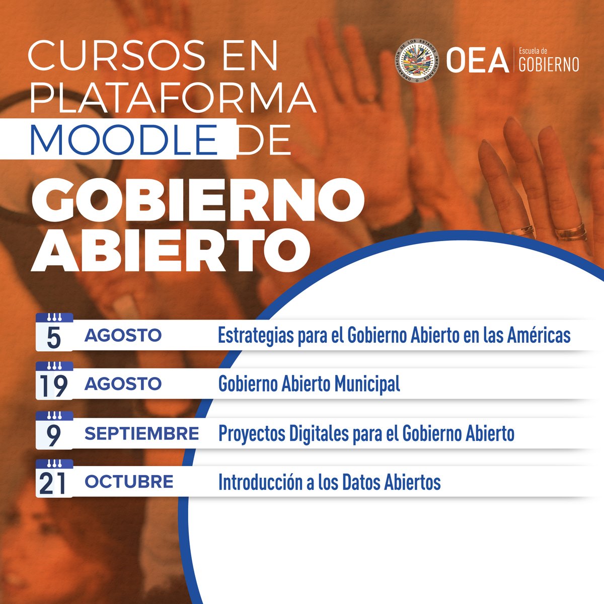 ¡Conoce las claves del #GobiernoAbierto!
Explora el portafolio de cursos virtuales de la #EscuelaOEA2025 y fortalece tus capacidades en transparencia, innovación pública y participación ciudadana.
🔗Más info: oas.org/es/sap/dgpe/es…
