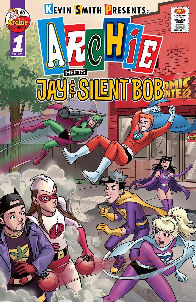 Had the pleasure of doing a retailer variant cover for Archie Meets Jay and Silent Bob. A Kirby cover homage to boot! Colors are by Anwar Hanano! A virgin cover without logo is also available. You can get it from thecomichunter.net