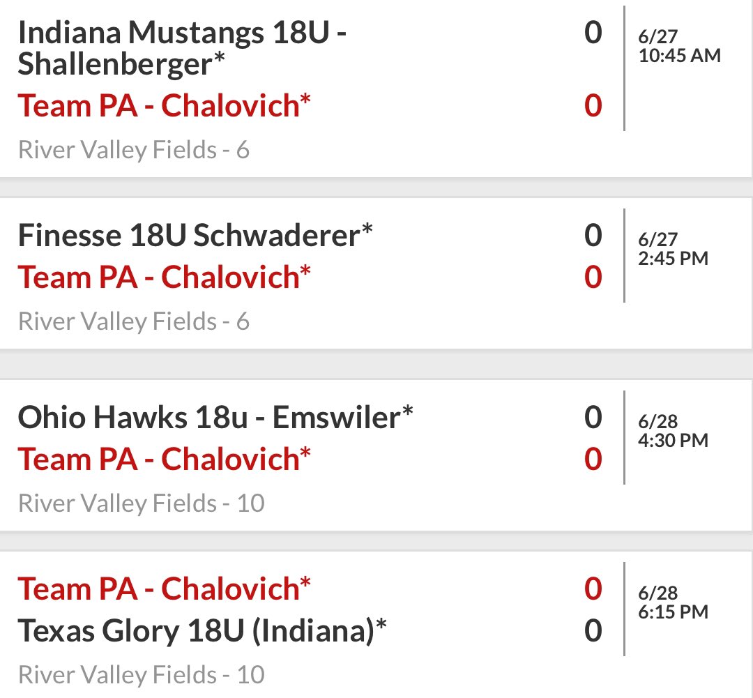 Maddie Wisman (Uncommitted) (@maddie_wisman) on Twitter photo Excited to get back at it with <a href="/teampachalovich/">Team PA Chalovich</a> this weekend in Marion, OH! Here’s our schedule, come out and see us!!
<a href="/teampafastpitch/">Team Pennsylvania Fastpitch</a> <a href="/_CoachCory/">Coach Cory Fastpitch</a> <a href="/ginafuchs/">Gina Fuchs</a> <a href="/CoachJexx_RMU/">Coach Jexx</a> <a href="/ElliottSaysWhat/">Brandon Elliott</a> <a href="/jmrw20/">Justin Walker</a> <a href="/Hall_J_4/">Jenna Hall</a> <a href="/Bucknell_SB/">Bucknell Softball</a> <a href="/Towson_SB/">Towson Softball</a> <a href="/TaraTembey/">Tara Tembey</a> <a href="/SftbalCoachNick/">Nick French</a> Excited to get back at it with <a href="/teampachalovich/">Team PA Chalovich</a> this weekend in Marion, OH! Here’s our schedule, come out and see us!!
<a href="/teampafastpitch/">Team Pennsylvania Fastpitch</a> <a href="/_CoachCory/">Coach Cory Fastpitch</a> <a href="/ginafuchs/">Gina Fuchs</a> <a href="/CoachJexx_RMU/">Coach Jexx</a> <a href="/ElliottSaysWhat/">Brandon Elliott</a> <a href="/jmrw20/">Justin Walker</a> <a href="/Hall_J_4/">Jenna Hall</a> <a href="/Bucknell_SB/">Bucknell Softball</a> <a href="/Towson_SB/">Towson Softball</a> <a href="/TaraTembey/">Tara Tembey</a> <a href="/SftbalCoachNick/">Nick French</a>