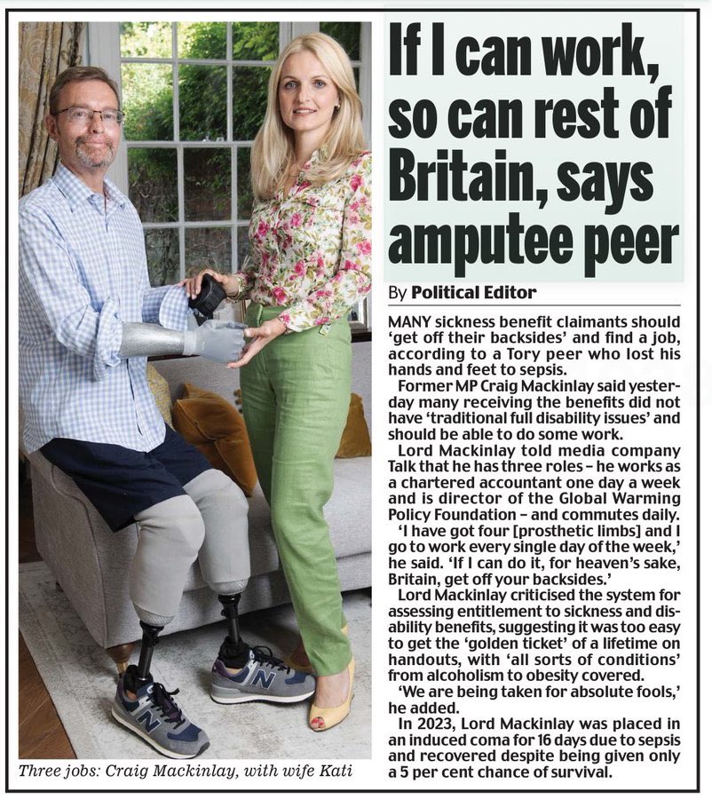 If all disabled people were given a seat in the House of Lords then that would be an excellent way to support employment. 

*This is an example of what is known as lateral ableism (look it up). Disabled people who buy into the “I’m an inspiration” narrative are often afflicted.