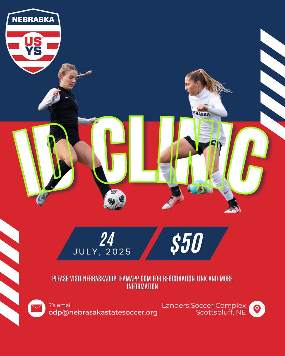 #oNEODP is coming to Scottsbluff!!

Registration is open!

nebraskaodp.teamapp.com

ODP Director <a href="/Coach_Meitzen/">Ed Meitzen</a> and <a href="/csm_soccer/">College of Saint Mary Soccer</a>  Head Coach Jamison Parkhill will be there!