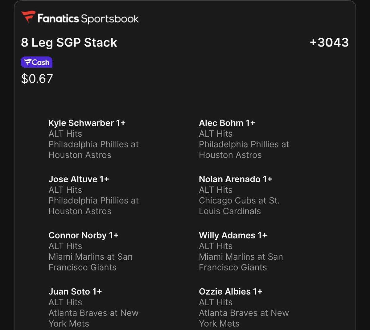 LIKE $50 IF WE CASH!

Link to ride👇

scoresandodds.com/all/parlay?qui…