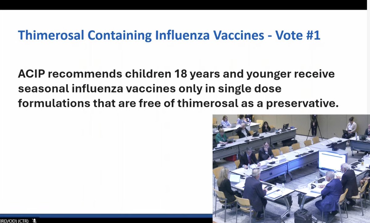 AnnaRMatson's tweet image. This is HUGE!

The vaccine advisory board just voted to not recommend thimerosal (mercury) flu vaccines anymore 🙌

For too long, pregnant women have been told to not eat fish because they contain mercury, but they have recommended the mercury filled flu vaccine. 

Mercury is a…