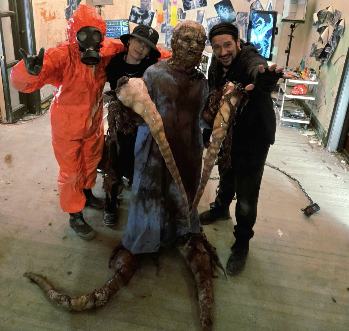 Revocation's tweet image. BTS at the “Cronenberged” video shoot