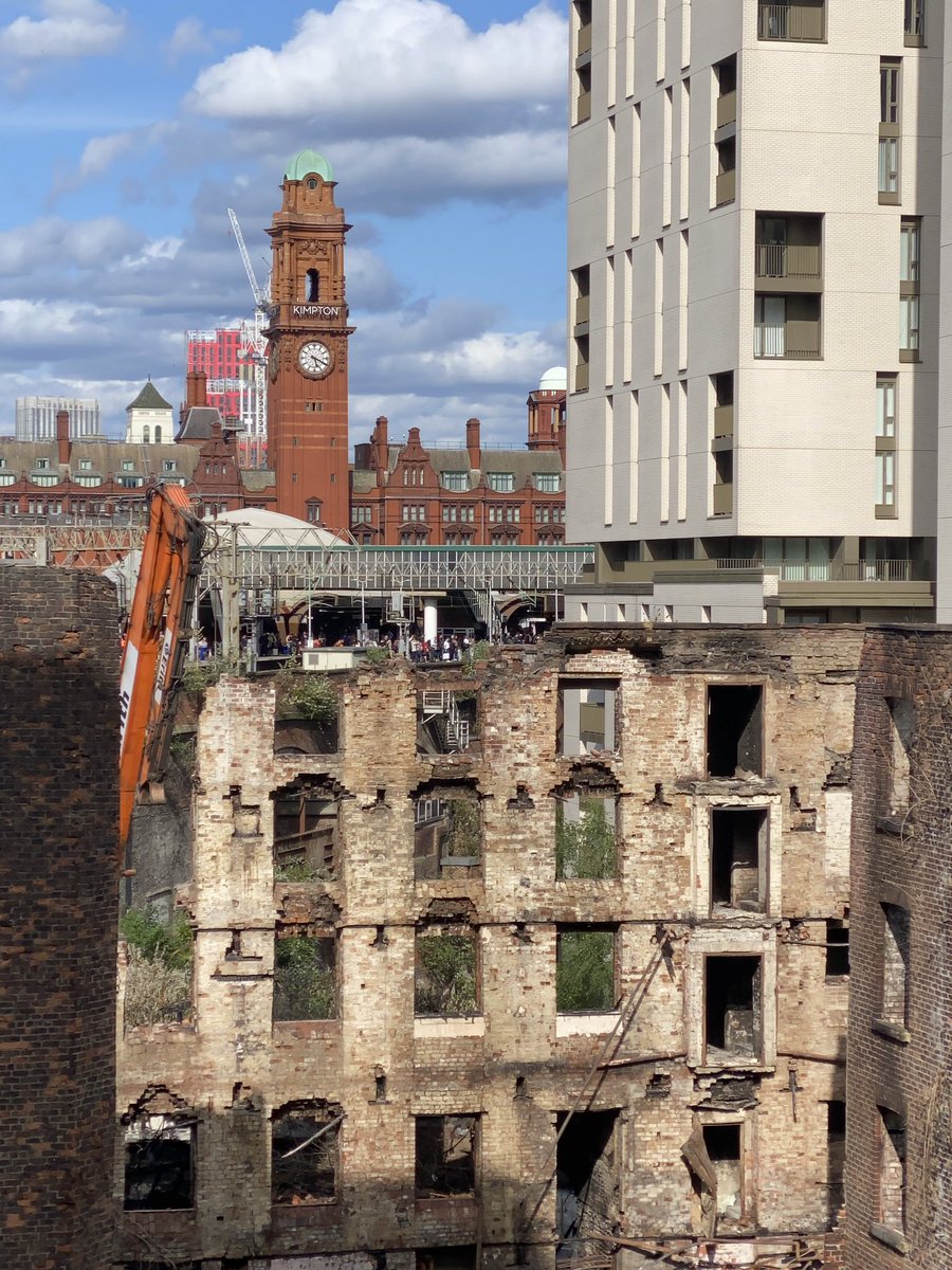Plant machinery poised ready to obliterate the remains of a 224 yr old building 😢 Hotspur Press #Manchester