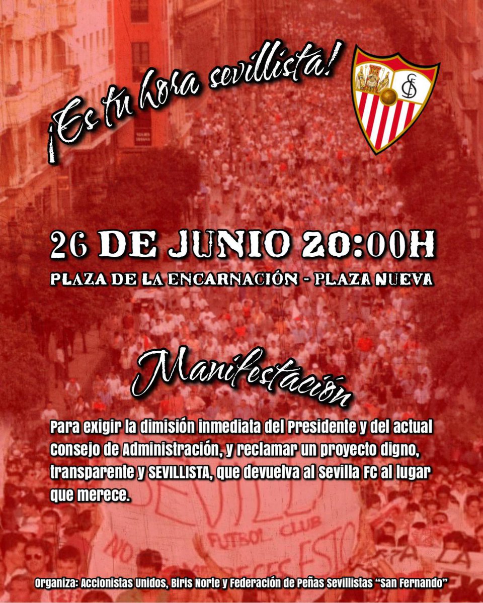 ¡VAMOS SEVILLISTAS! Esta tarde todos a una 🔴🔴🔴🔴🔴🔴🔴