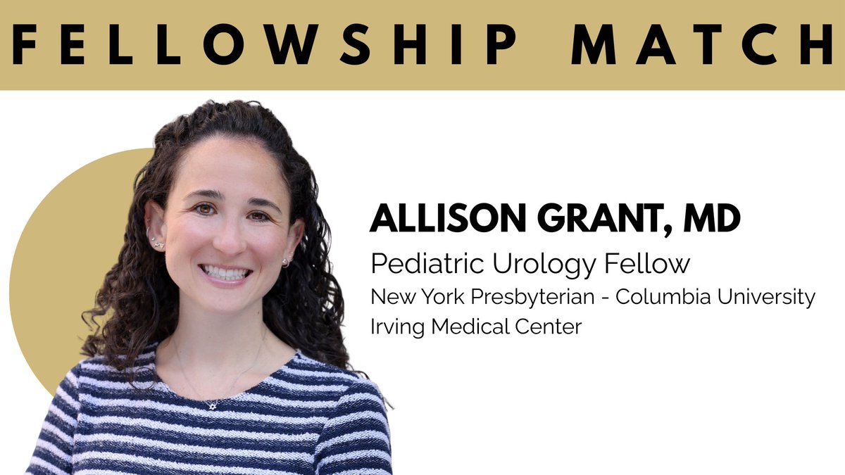 Congratulations to CU Urology's 2026 Pediatric Urology fellow: Dr. Allison Grant!

Dr. Grant, we can't wait for you to join our team next year. See you in Colorado!

#Match2025 #FellowshipMatch #PediatricUrology #UroSoMe