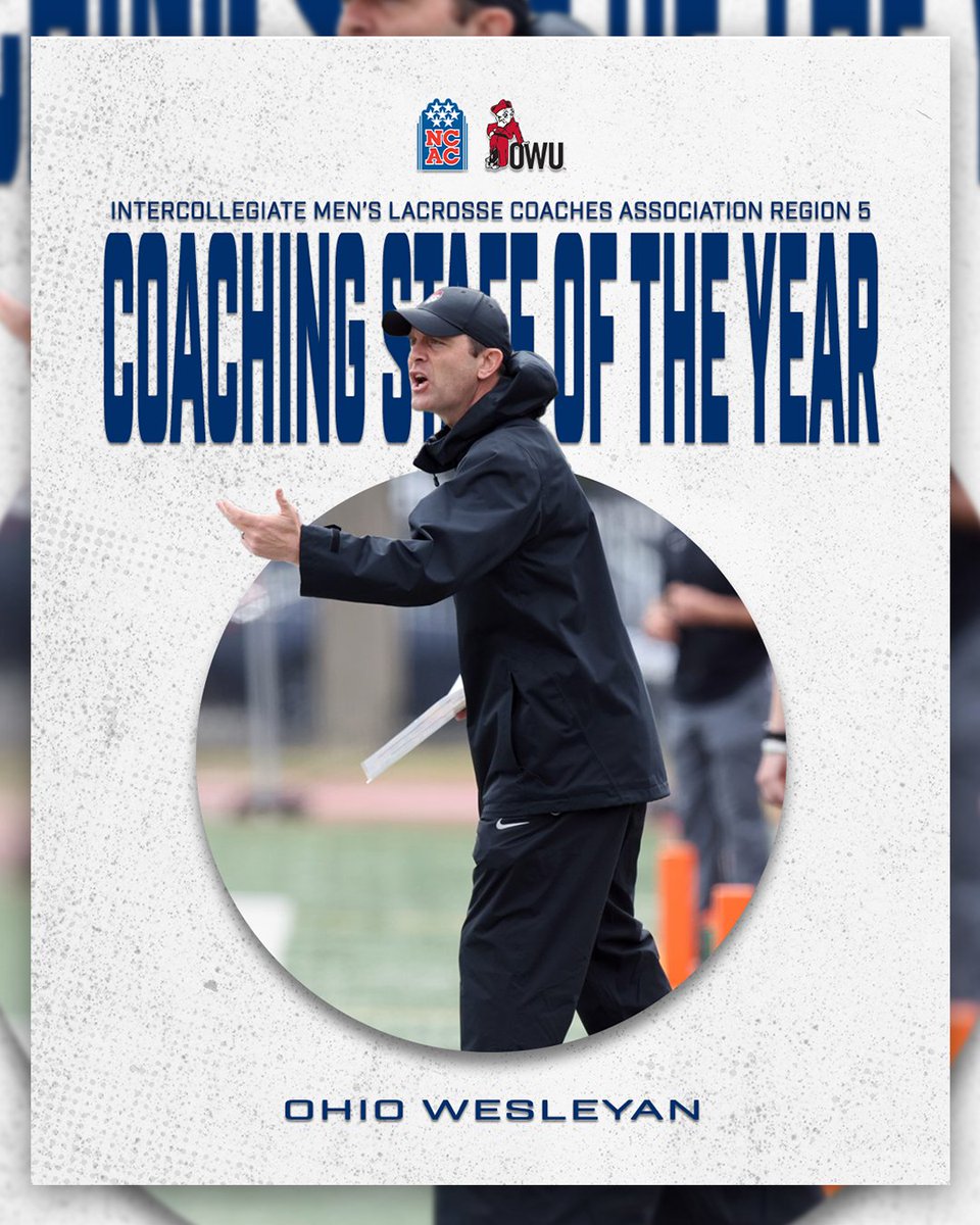 🏅 Regional Recognition 🏅 

Congratulations to @owusport Head Coach Mike Plantholt and assistant coaches Doug Gorski, Justin Inacio, and Matt Rice on being named the IMLCA Region 5 Coaching Staff of the Year! #NCACPride

#NCACPride | #ncacmlax 

📰 | tinyurl.com/yfrwfj2x