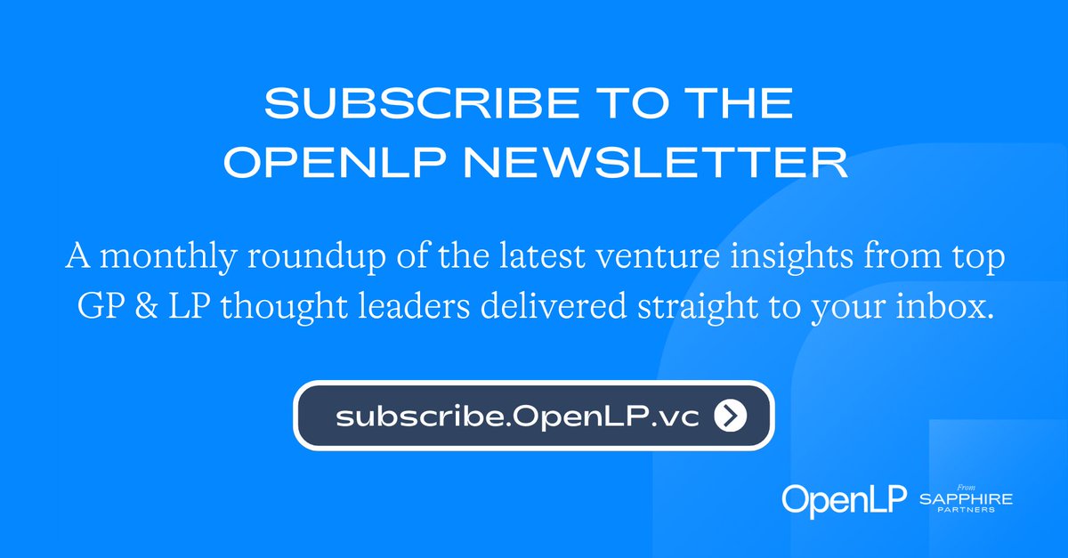 Open_LP's tweet image. 📬 The June edition of the OpenLP Newsletter is dropping on Monday!
From allocator perspectives to market signals and must-read resources, we’re covering the latest trends shaping venture capital today. Don’t miss it.
👉 Be sure to subscribe so you get the latest insights…