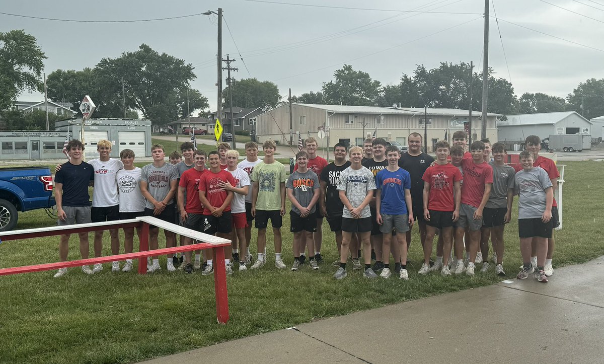 Some of our guys got some good volunteer work in this morning during the rain helping set up for the annual Treynor Days festivities!