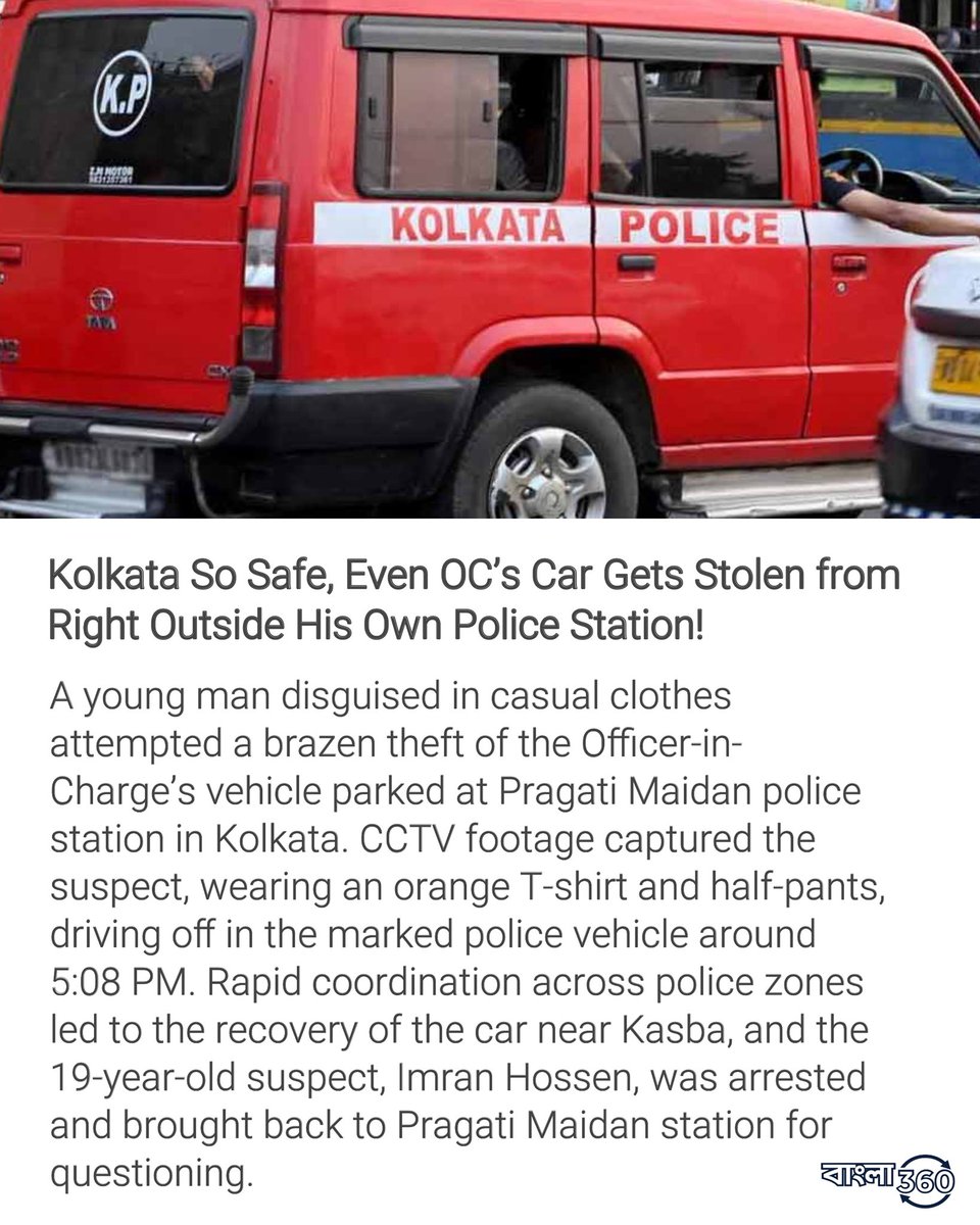 Bihar to bas badnam hai, Asli kaand Bengal mei ho raha.

Imran Hossen stole officer in charge's car 😂😂😂😂