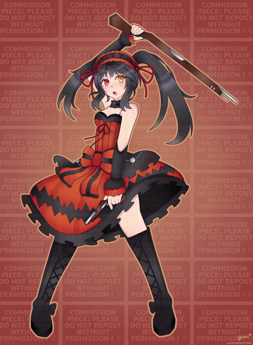 yvesisntdeadyet's tweet photo. I've just completed a commissioned drawing of Tokisaki Kurumi from Date a Live -- Thank you so much to my wonderful client for being so patient with me !! You were a pleasure to work with !!! (⁠*⁠´⁠ω⁠｀⁠*⁠)🤍 https://t.co/pzMujZD43l