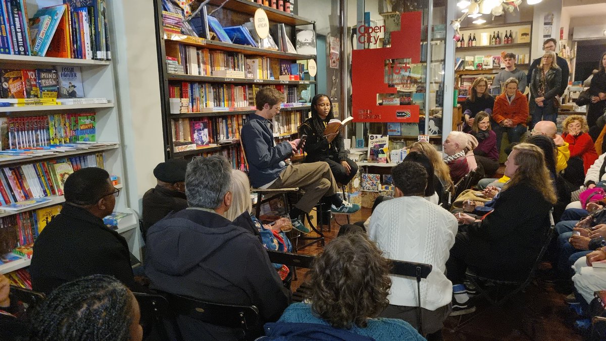A full house <a href="/LoveBooksJozi/">Love Books</a> with a #POWER #booklaunch! Short, sharp storytelling that lights up the dark! Well curated by <a href="/JoanneHichens/">Joanne Hichens</a> featuring #ShaniceNdlovu 👏 
#LoveBooks
#ReadersAreLeaders 
#TattooPress
Support independent #bookstores  telling #ourstories 
#indiebookshop