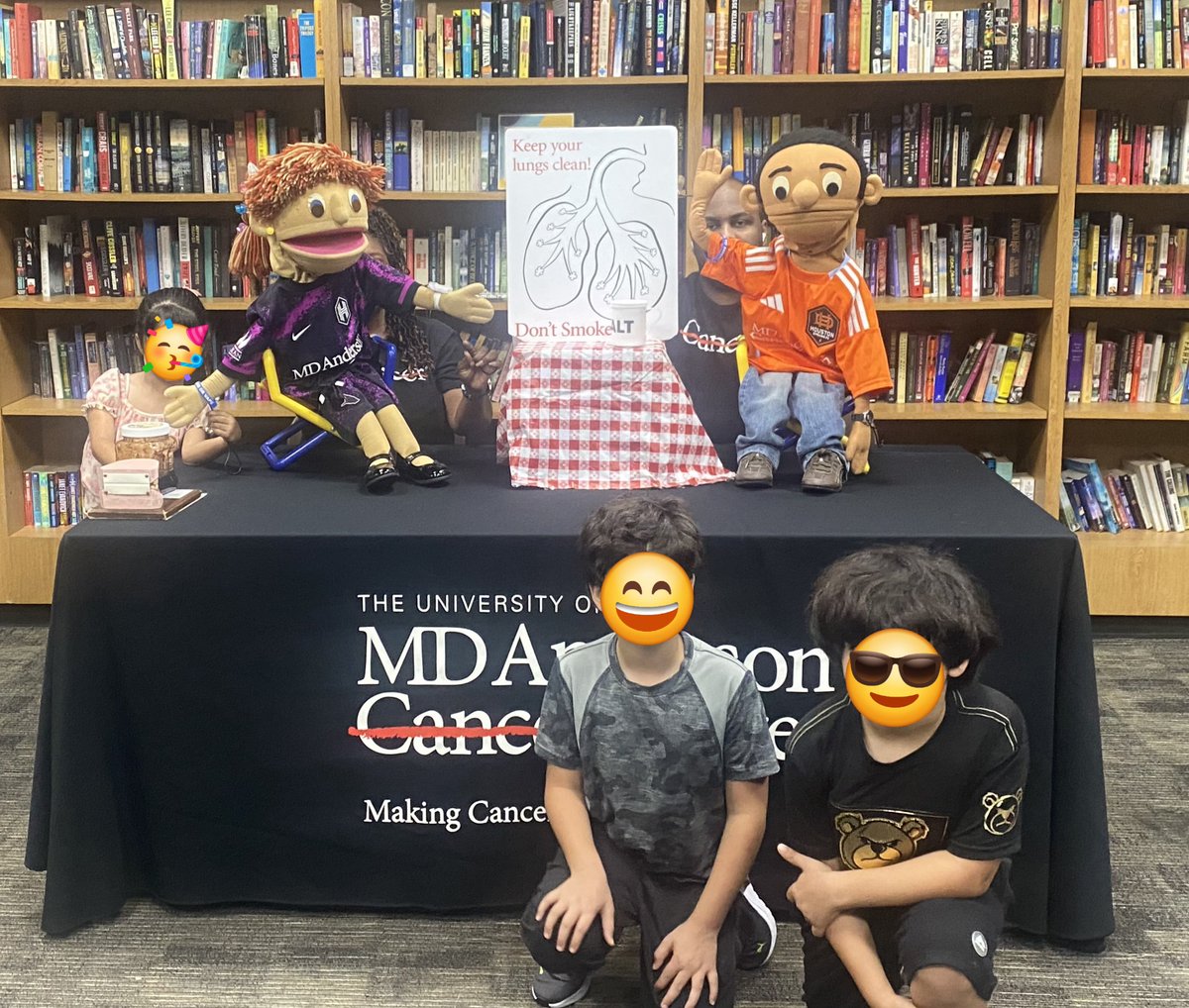 Luvelyo's tweet image. 🔥 It's heating up outside, but these kids are staying cool — Too Cool to Smoke or Vape! 😍
Big thanks to @HCPrecinct4 & Bayland Community Center for welcoming @MDAndersonNews puppets to teach students about the dangers of tobacco and nicotine.
Together, we can #EndCancer! 💪💜