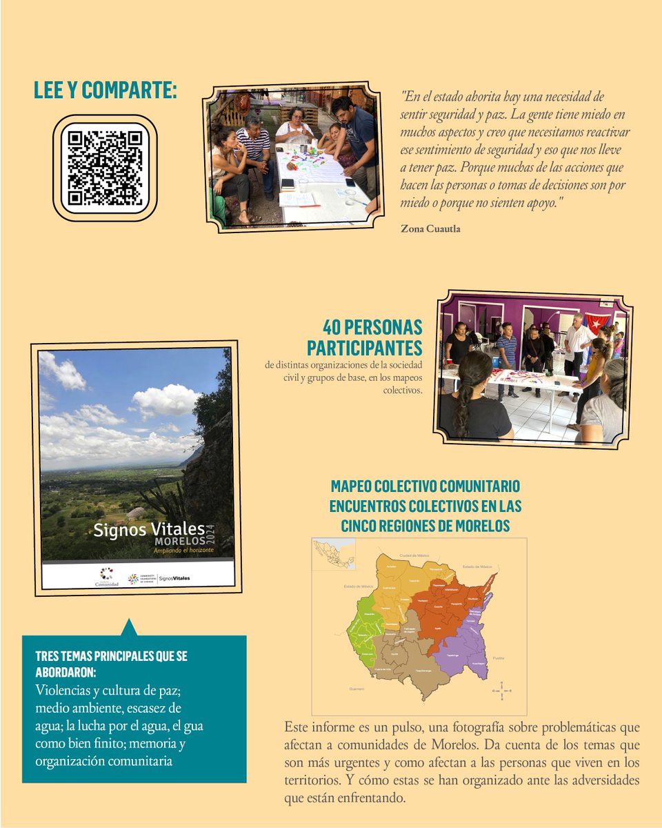 En 2024, realizamos con apoyo de <a href="/Comunalia/">Comunalia</a>, la publicación digital "Signos Vitales 2024" 📲📚.

🔗Les invitamos a leer y compartir este mapeo que escucha y visibiliza las voces locales del estado de #Morelos  👇👇

comunidad.org.mx/_files/ugd/943…