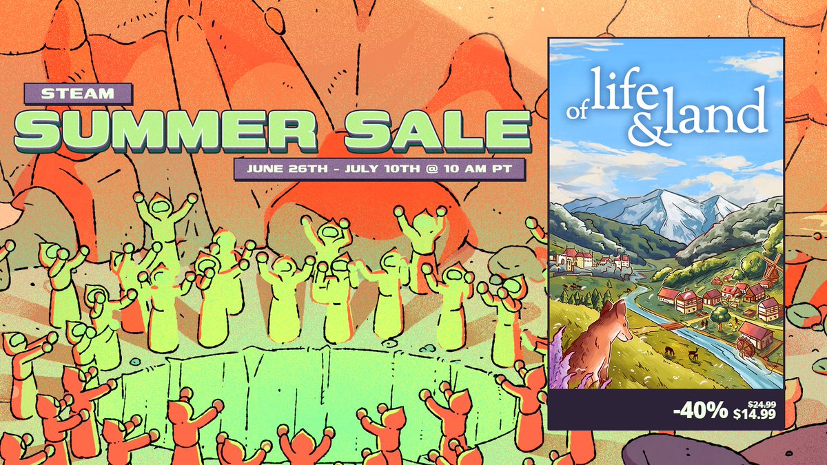 kerzoven's tweet image. 🌞 Summer’s here and Of Life and Land is 40% off during the Steam Summer Sale! 🛒🌿
We also just hit 200 reviews! Thank you so much for the support! 💚
👉 store.steampowered.com/app/1733110/Of…
