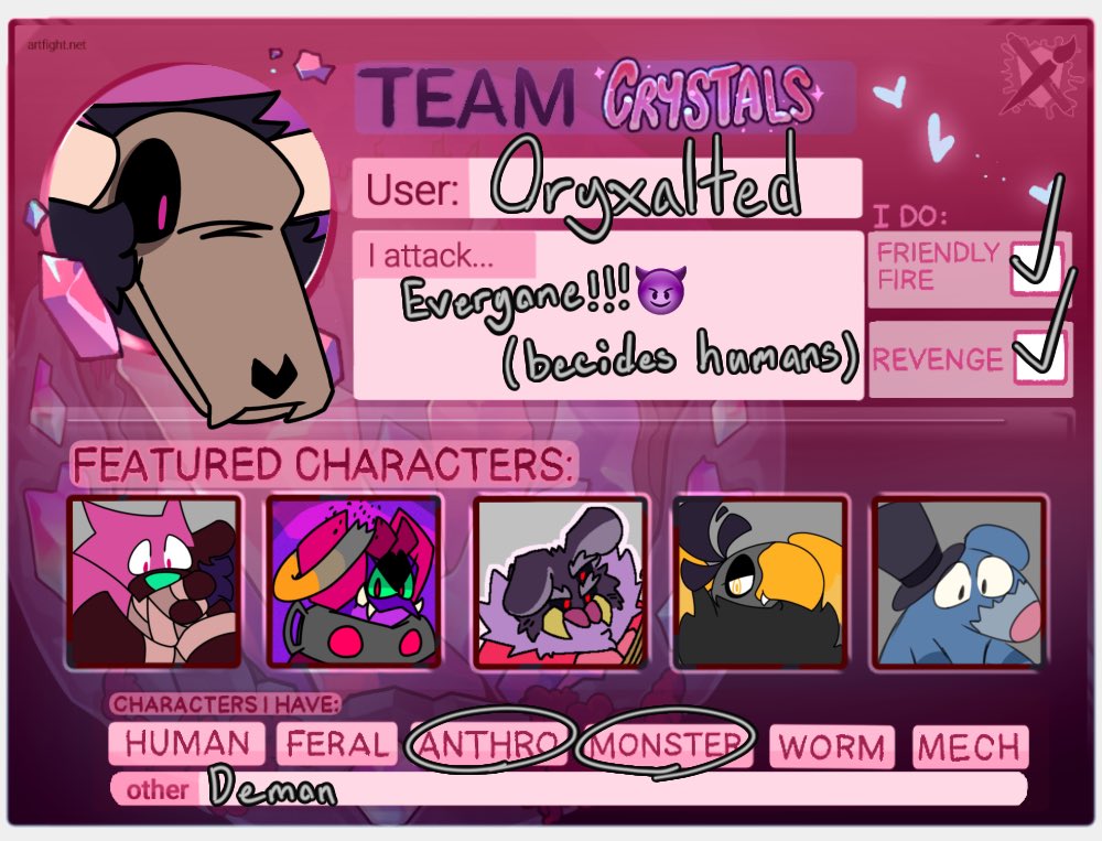 oryxalted's tweet image. So I finally did my artfight thing, you should totally go look at it (itโs somewhat not finished but itโs good for rn)
artfight.net/~Oryxalted