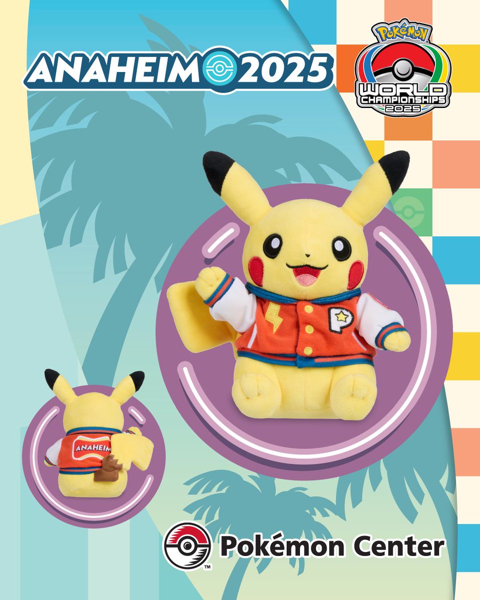 Take a closer look at the commemorative 2025 Worlds Pikachu plush available from the Pokémon Center pop-up store this August 13th through 17th at #PokemonWorlds in Anaheim, California! 📣

Learn more 🔗 pkmn.news/446rsDK