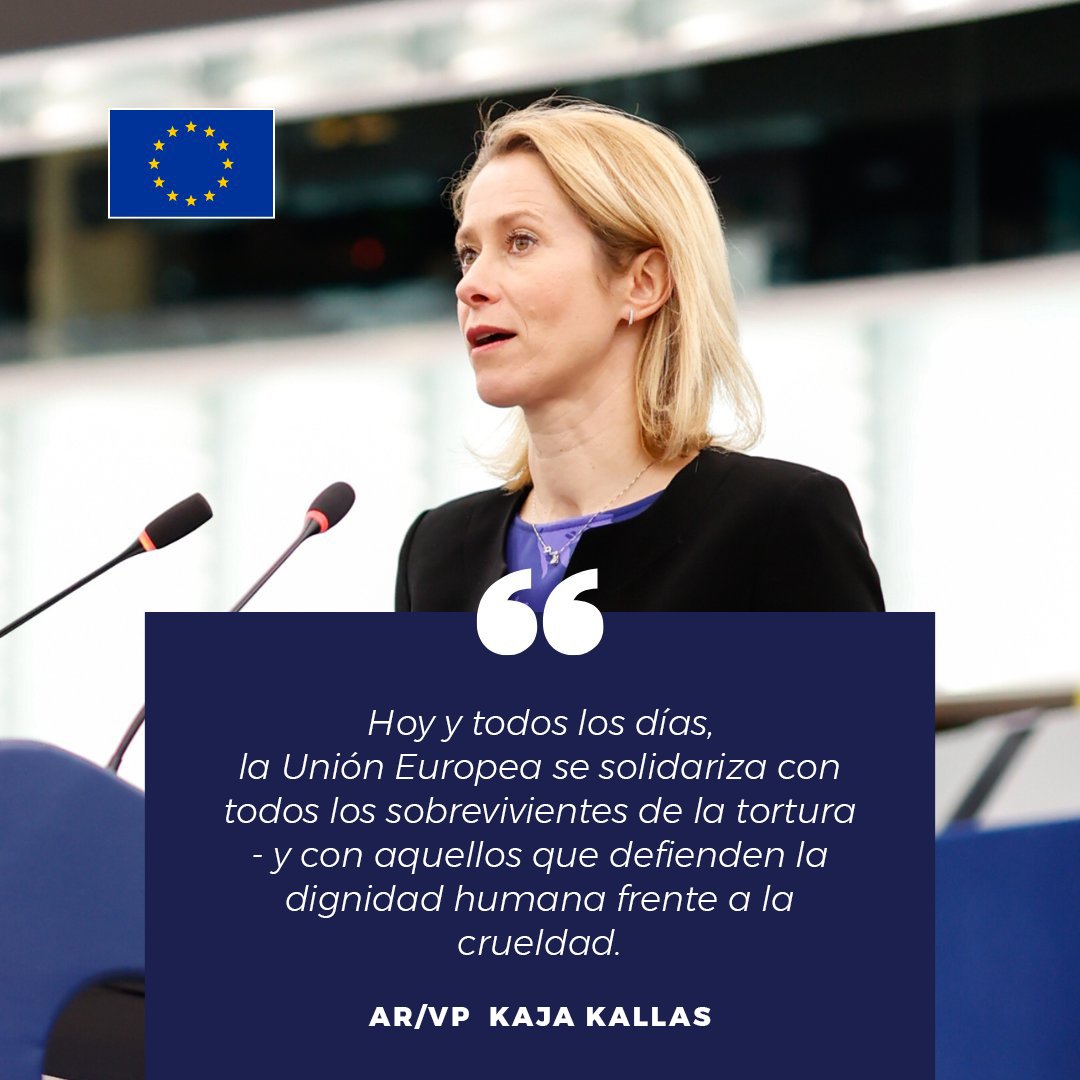 En el Día en apoyo a las Víctimas de la Tortura, la Unión Europea reafirma su compromiso con la prohibición de la tortura en el marco del derecho internacional. La rendición de cuentas, la justicia y el apoyo a las víctimas siguen siendo fundamentales.

👉 europa.eu/!vTRmqM