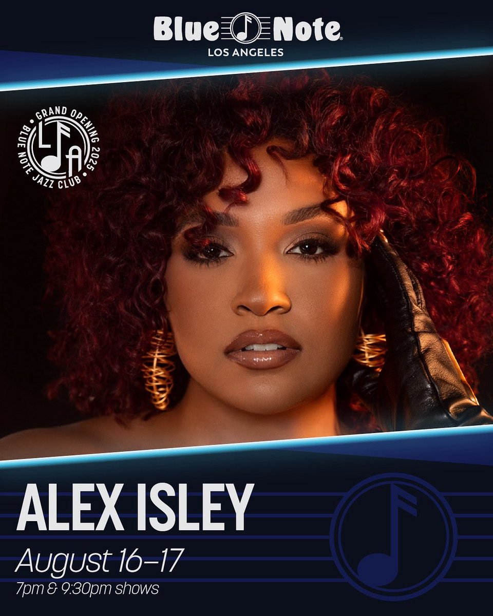 Ohhh L.A… see y’all at home soon! I’m performing at the all new Blue Note Los Angeles! Aug. 16 &amp; Aug. 17 (7p &amp; 9:30p sets, each night) 💙🎹

Tickets on sale now!! 💙 
bluenotejazz.com/la/shows/?eid=…