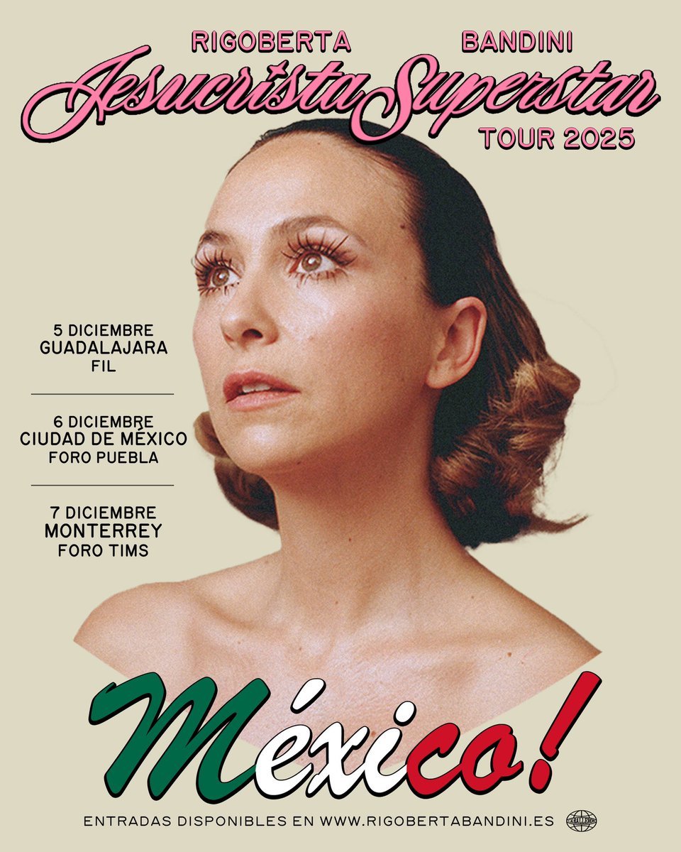 MÉXICO!!!! Entradas ya disponibles en mi web 🇲🇽🫶🏼
rigobertabandini.es/pages/tour