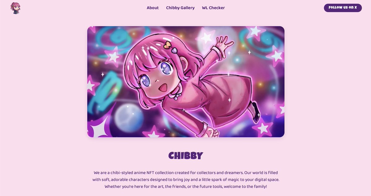 Created the website for <a href="/Chibby_NFT/">CHIBBY</a> Do you like the website?

I thought I was getting paid but she only offered me 10 useless whitelist spots so I'm giving them away..

Drop your Monad address 10 winners, 1 hour left!

Good luck, love ya'll.