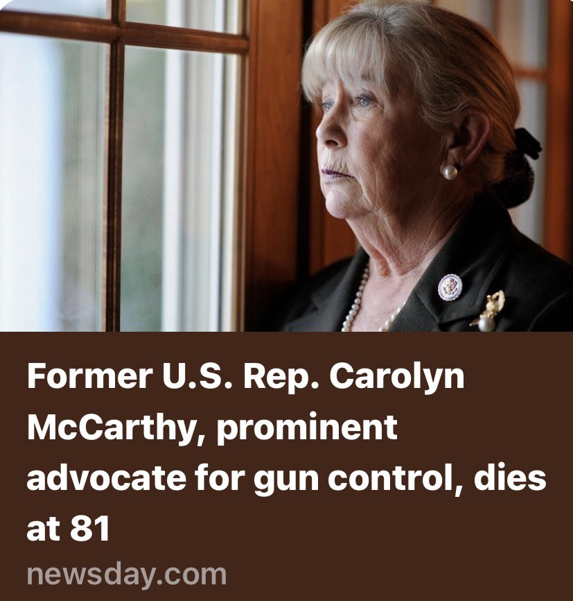 Tom_Suozzi's tweet image. Rest in peace, good and faithful servant.
Congresswoman Carolyn McCarthy was one of our nation’s great champions in the fight against gun violence.
In 1993, Carolyn’s husband, Dennis, was murdered, and her son was seriously wounded by the LIRR gunman who opened fire on a…