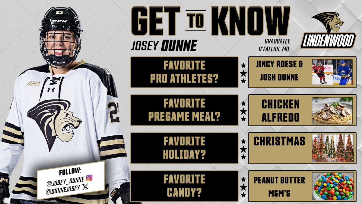 Lindenwood Athletics (@lu_lions) on Twitter photo Get to know <a href="/LU_Hockey/">NCAA Lindenwood Women's Hockey</a> 🦁🏒 player and captain Josey Dunne (<a href="/DunneJosey/">Josey Dunne</a>)
Be sure to catch Josey and the Lions <a href="/STLCIC/">Centene Community Ice Center</a> this season!
📆 | tinyurl.com/ytsfyub2
#NewLevel Get to know <a href="/LU_Hockey/">NCAA Lindenwood Women's Hockey</a> 🦁🏒 player and captain Josey Dunne (<a href="/DunneJosey/">Josey Dunne</a>)
Be sure to catch Josey and the Lions <a href="/STLCIC/">Centene Community Ice Center</a> this season!
📆 | tinyurl.com/ytsfyub2
#NewLevel