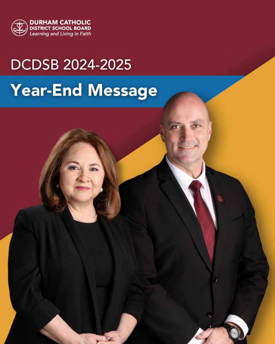 DurhamCatholic's tweet image. Visit our website to read the full year-end message from the Chair of the Board and the Director of Education: ow.ly/XMyP50WgYw6