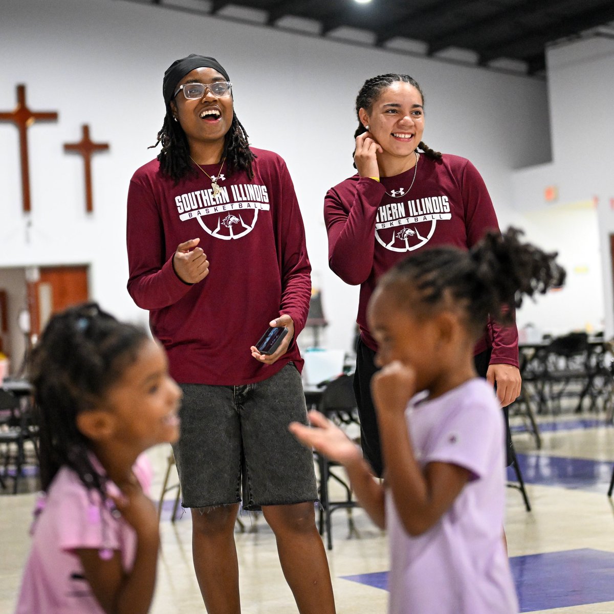 SIU_WBasketball's tweet image. Always one of the more special weeks of the year ❤️
Thank you to Hopewell Missionary Baptist Church for having us for VBS! We’ve had a blast so far 👏
